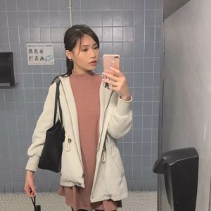 mock neck shirt dress